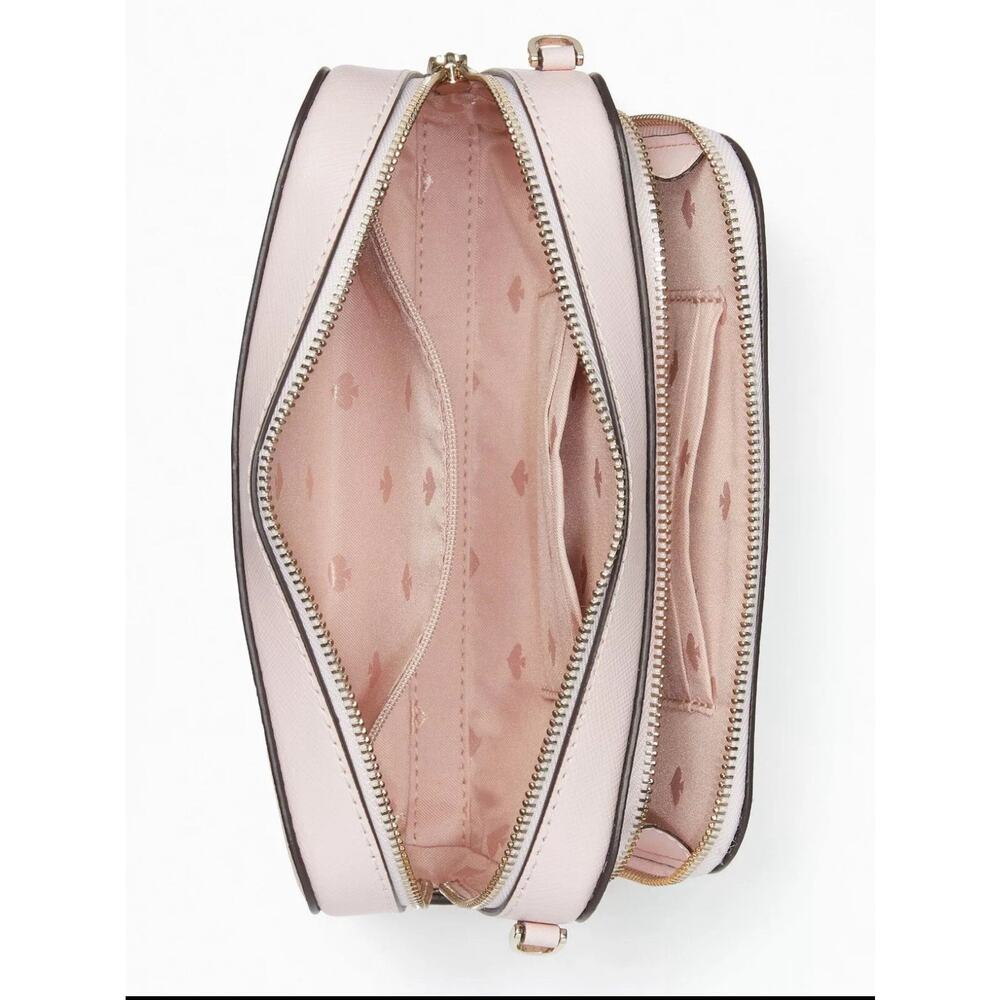 Kate Spade Staci Dual Zip Around Crossbody Quartz Pink Leather WLR00410 NWT $259 - Picture 5 of 5